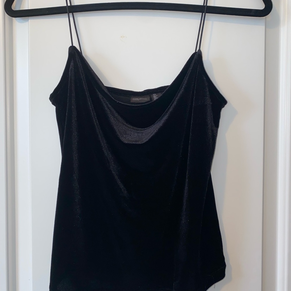 Free press Black stretch velvet cami